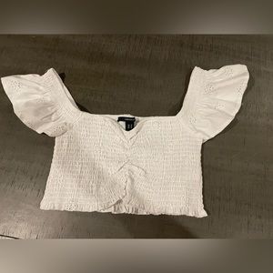 ruched frilly crop top